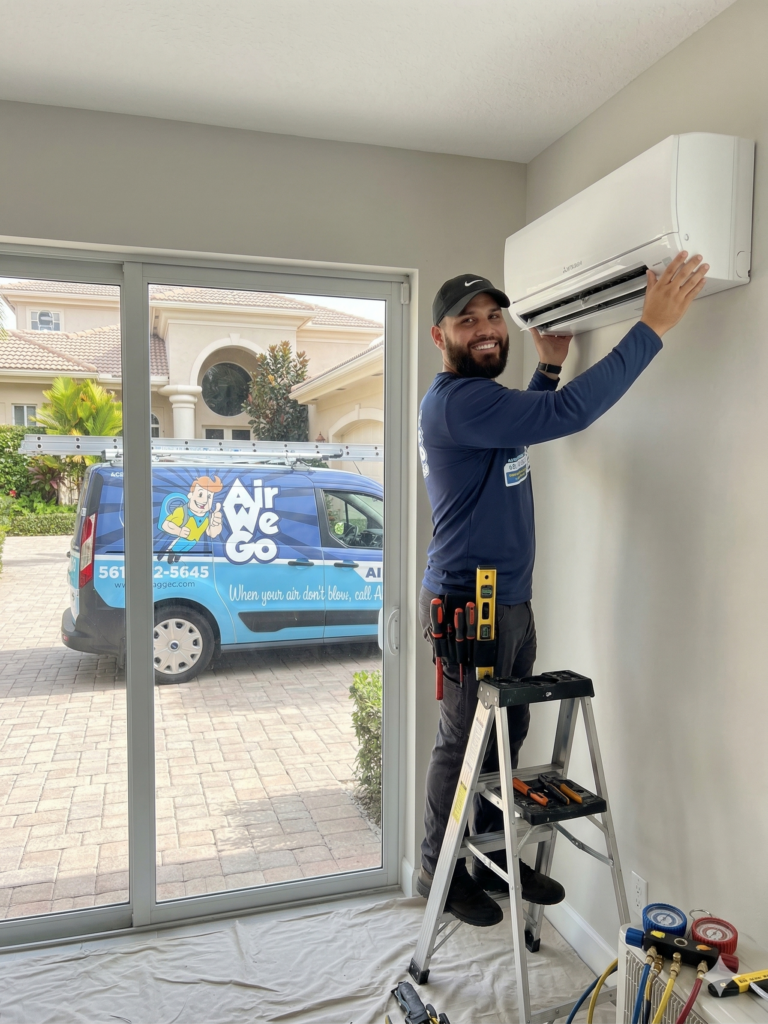 Mini split installation in Palm Beach County by Air We Go