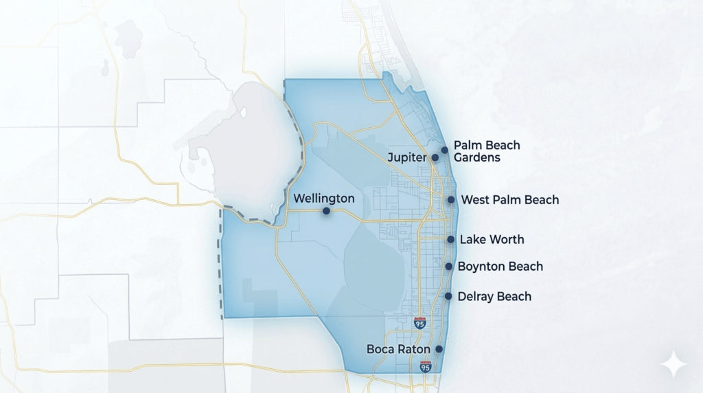 Service areas Palm Beach County FL for Air We Go